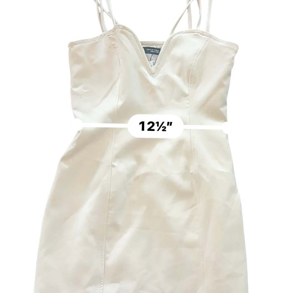 Zara NWT Triple Strap Corset Bodycon Mini Dress Cream Ivory Small - Picture 14 of 16